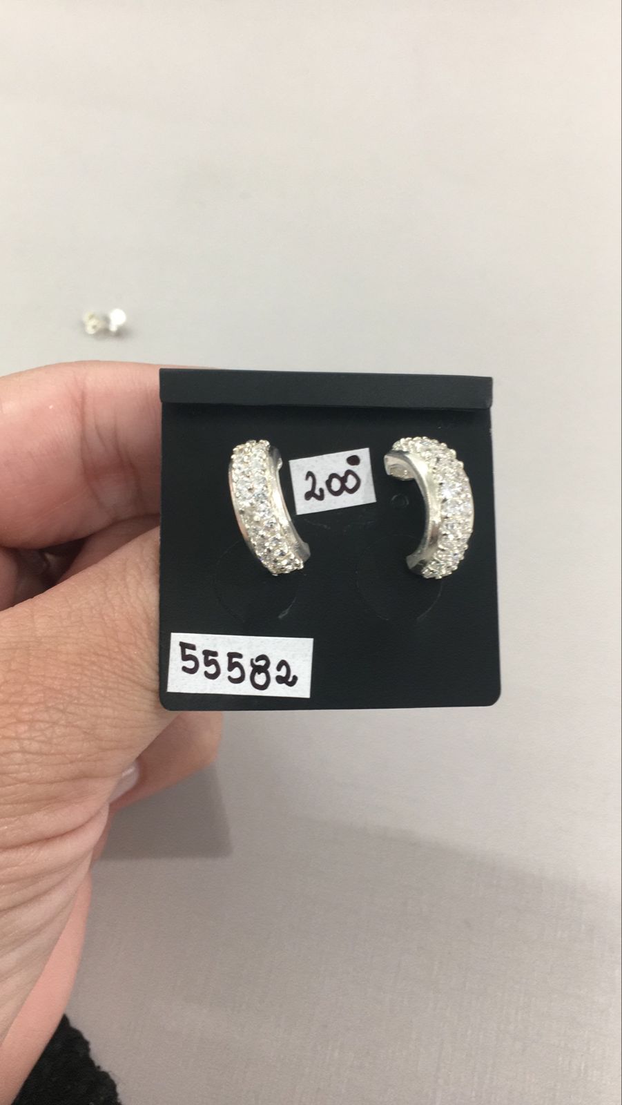 Argola de prata com Zircônia - 55582