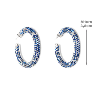 Argola de Prata com Zircônias - 40122
