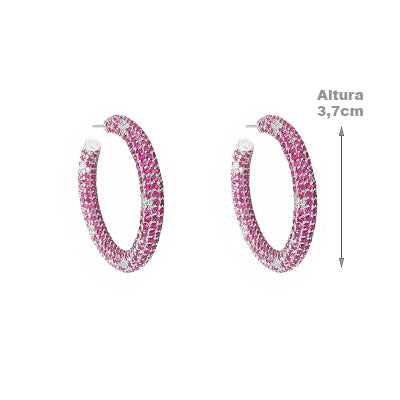 Argola de Prata com Zircônias - 40127