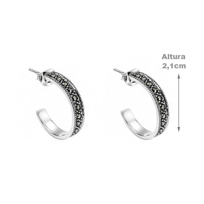 Argola de Prata com Marcassitas - 40206