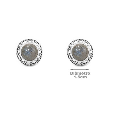 Brinco de Prata com Labradorita - 40352