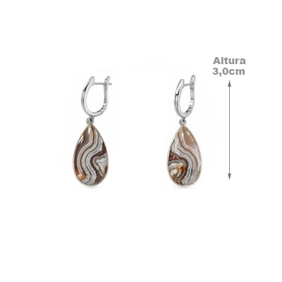 Brinco de Prata com Ágata - 40652
