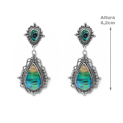 Brinco de Prata com Abalone - 42409