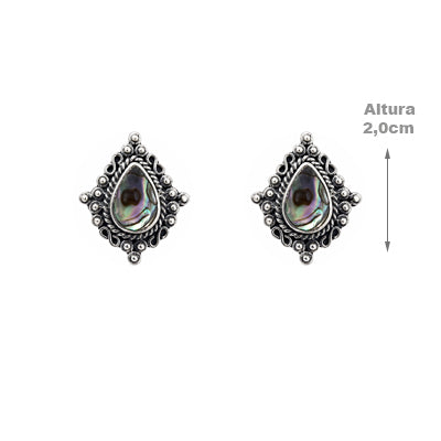 Brinco de Prata com Abalone - 42478