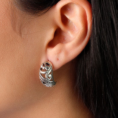 Argola de Prata Trabalhada - 43332