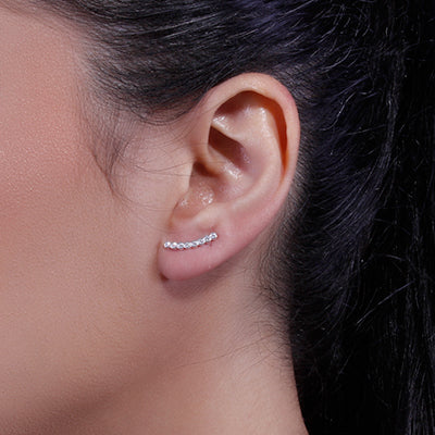 Brinco de Prata Contorno de Orelha (Ear Cuff) - 47799
