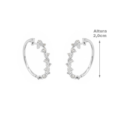 Argola de prata com Zircônia - 49432