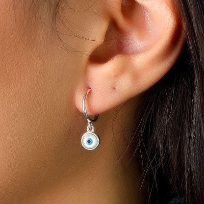 Argola de Prata com Olho Grego - 50338