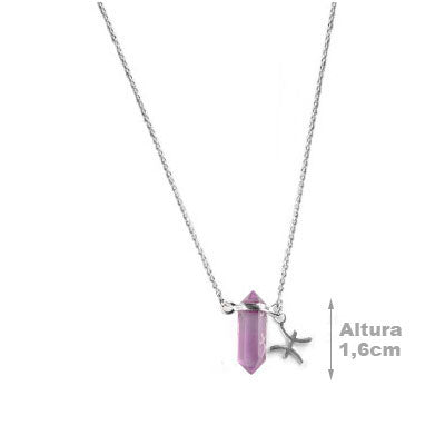 Gargantilha de Prata Peixes com Pedra - 52157