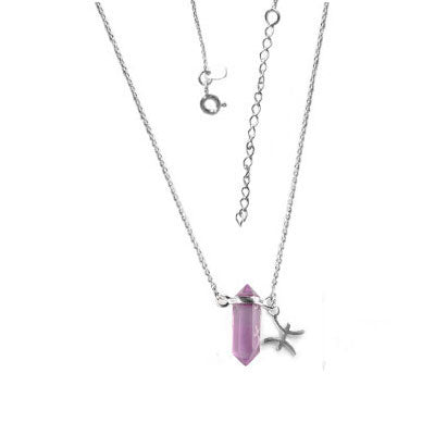 Gargantilha de Prata Peixes com Pedra - 52157