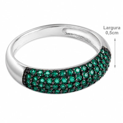 Anel de Prata com Zircônias - 52915