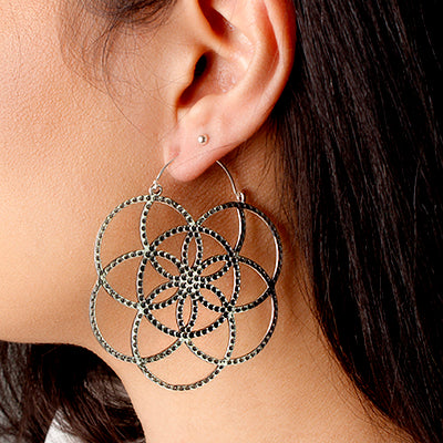 Argola de prata Flor da Vida - 55298