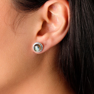 Brinco de Prata com Labradorita - 55782