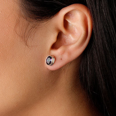 Brinco de Prata com Cristal - 55783 - soprata