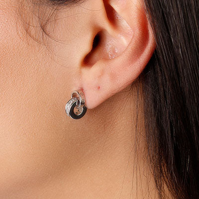 Brinco de Prata com Zircônias