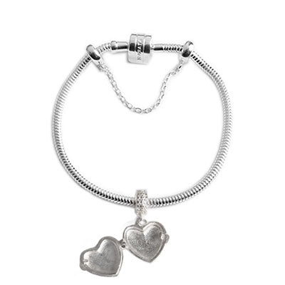Pulseira de Prata Memories com Berloque de Coração