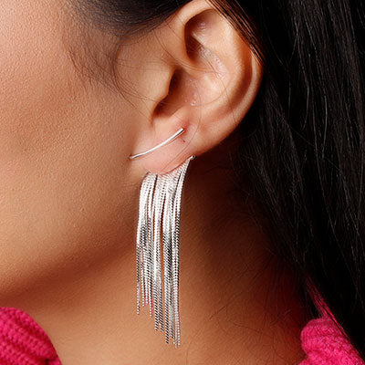 Brinco de Prata Contorno de Orelha (Ear Cuff)