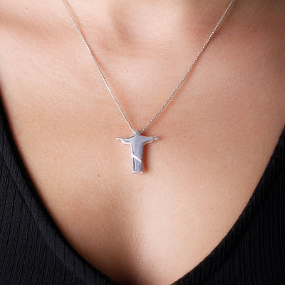 Pingente de Prata Cristo Redentor