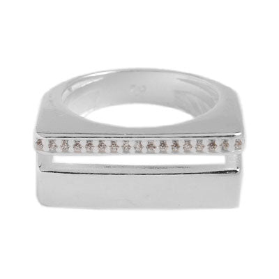 Anel de Prata com Zircônias