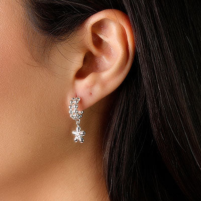 Argola de Prata Flor.