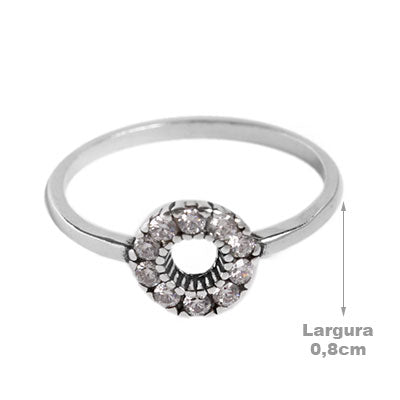 Anel de Prata com Zircônia