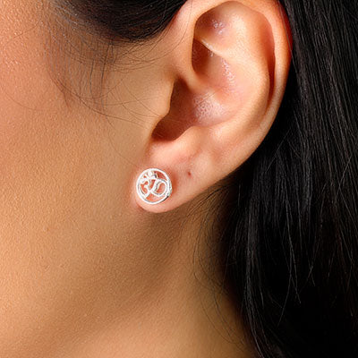 Brinco de Prata Símbolo Ohm