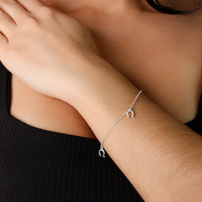 Pulseira de Prata com Ferradura