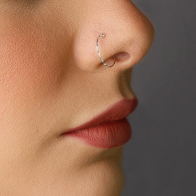 Piercing de Prata Argola para Nariz - 57448