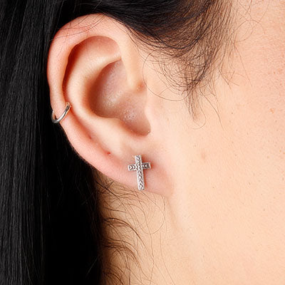 Brinco de Prata Cruz - 57485