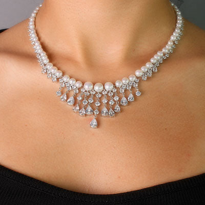 Gargantilha de Prata com Pérolas