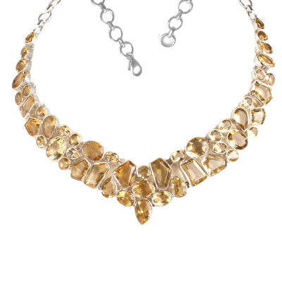 Gargantilha de Prata com Citrino