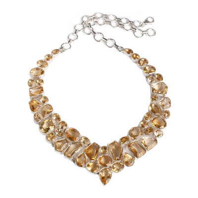 Gargantilha de Prata com Citrino