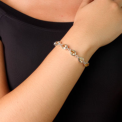 Pulseira de Prata com Citrino