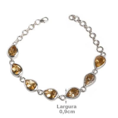 Pulseira de Prata com Citrino
