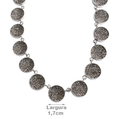 Gargantilha de Prata com Marcassitas