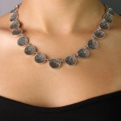 Gargantilha de Prata com Marcassitas