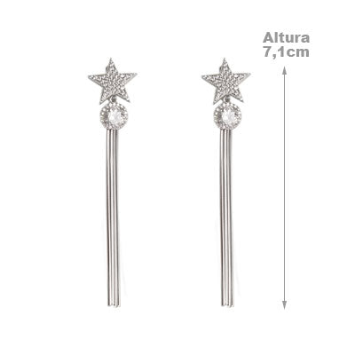 Argola de Prata Estrela com Zircônias