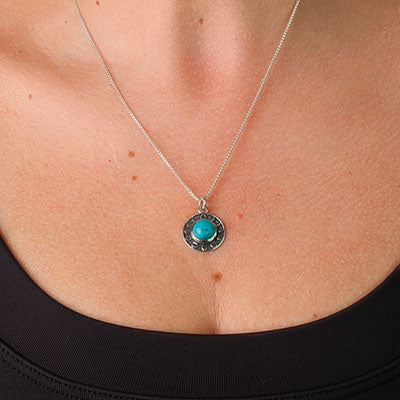 Pingente de Prata com Turquesa