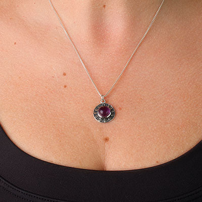 Pingente de Prata com Ametista