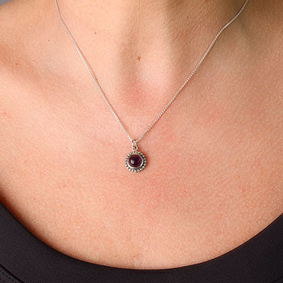 Pingente de Prata com Ametista