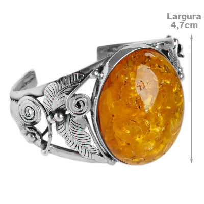 Bracelete de Prata com Âmbar