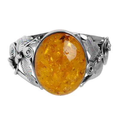 Bracelete de Prata com Âmbar