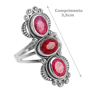 Anel de Prata com Rubi