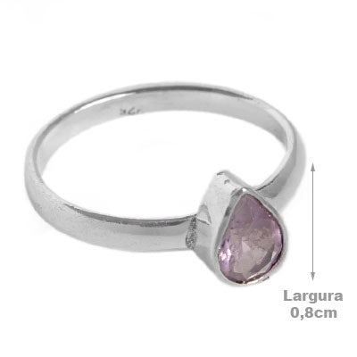 Anel de Prata com Ametista - 57607