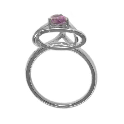 Anel de Prata com Ametista.