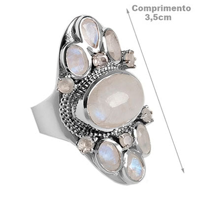 Anel de Prata com Pedra da Lua
