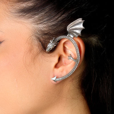 Brinco de Prata Contorno de Orelha (Ear Cuff) Dragão - 57653