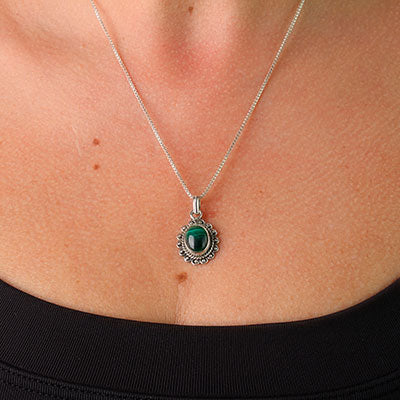 Pingente de Prata com Malaquita