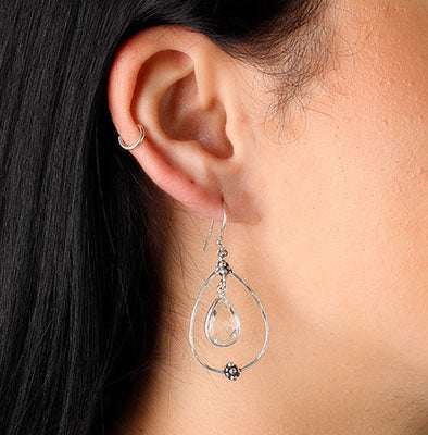 Brinco de Prata com Cristal