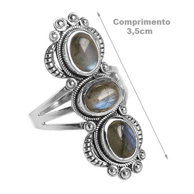 Anel de Prata com Labradorita